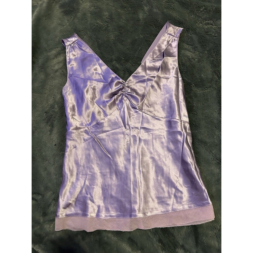 VINTAGE Y2K THE LIMITED Lilac Purple 100% Silk Tank Top w Micro Mesh Lining Sz S
